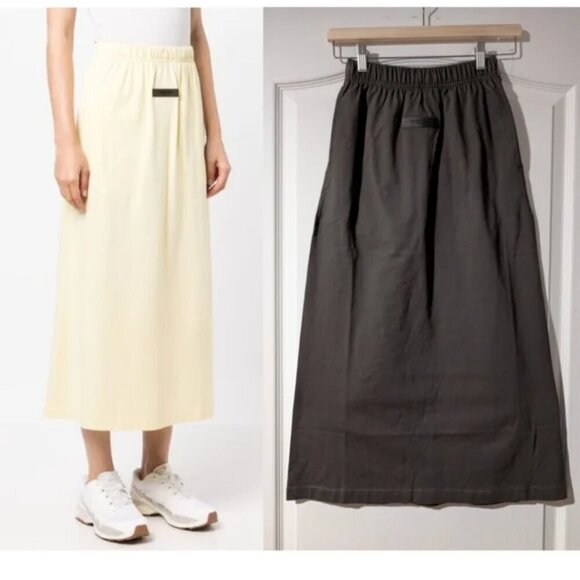 Fear Of God ESSENTIALS | logo-patch Jersey Long Skirt - Picture 1 of 11